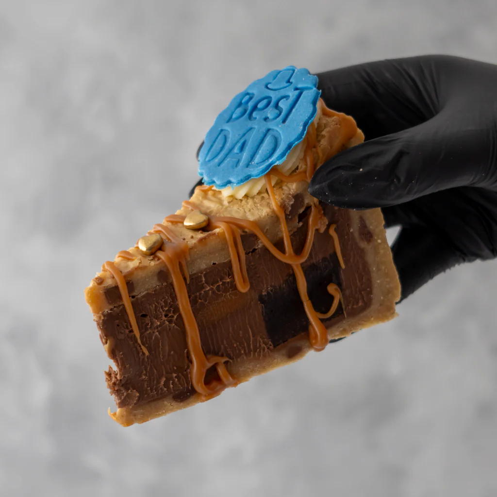 Limited Edition Father's Day Caramel Brownie Cookie Pie Slice - Image 3