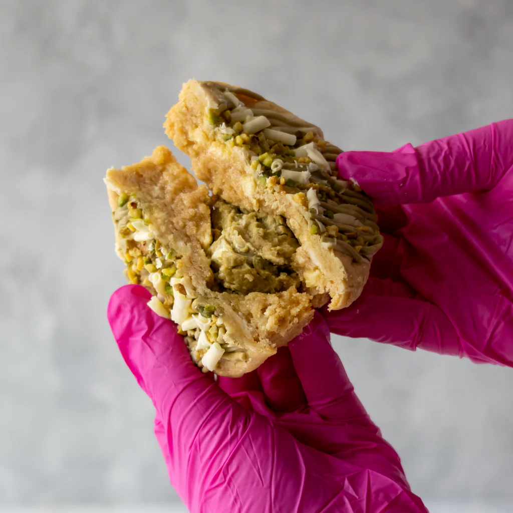 Pistachio & White Chocolate Stuffed Deluxe Cookie - Image 3