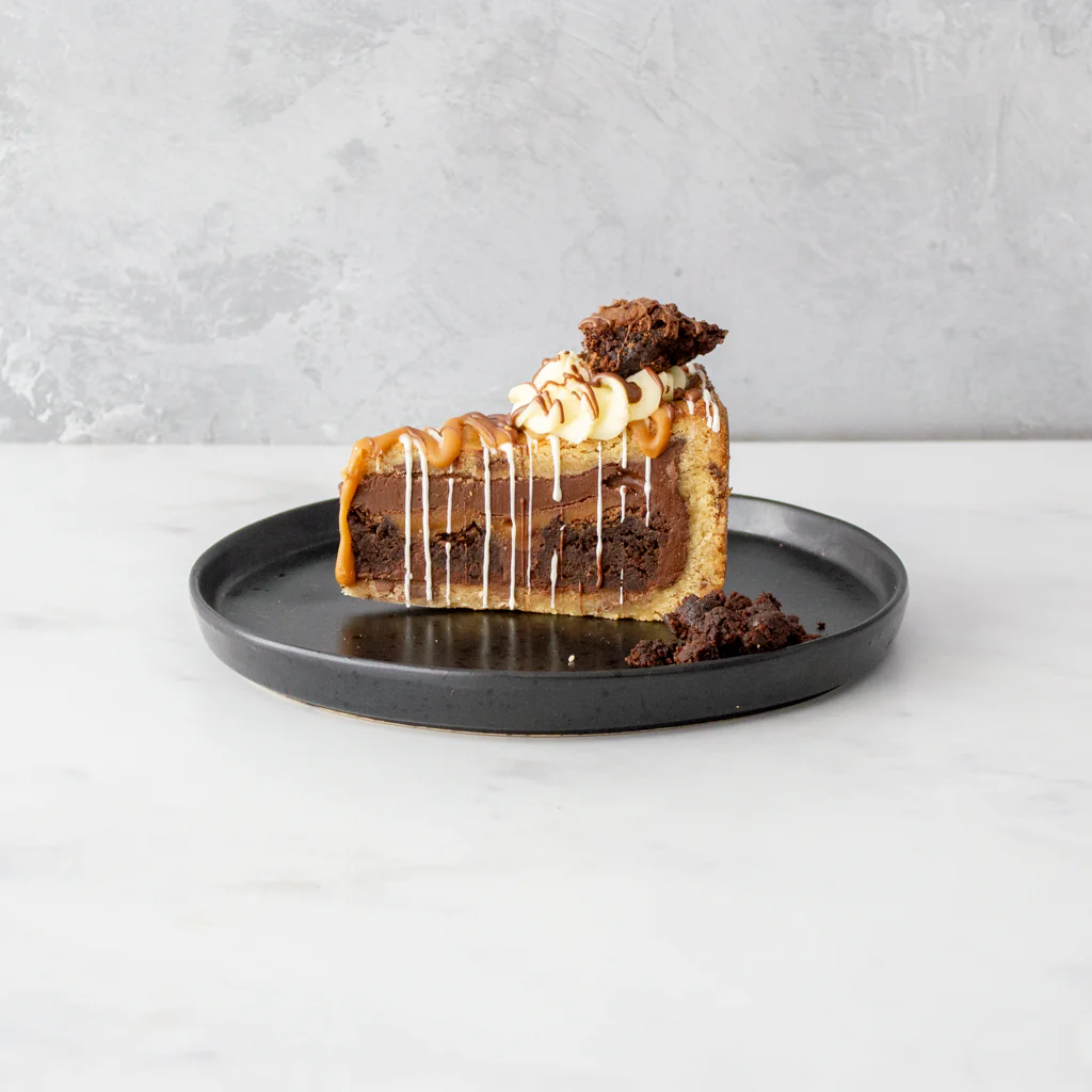 PRE-ORDER - Full Caramel Brownie Cookie Pie Slice - 12 Slices - Image 2