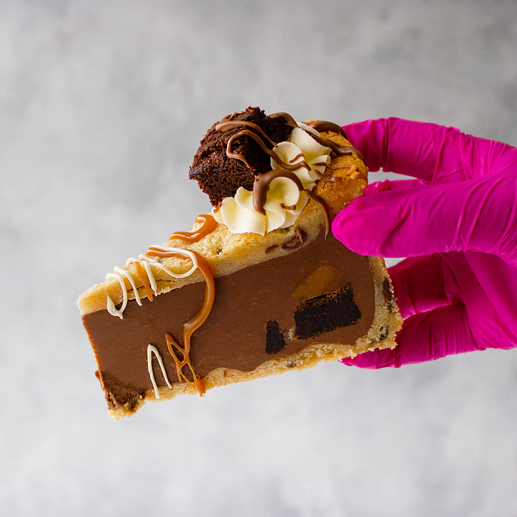 Caramel Brownie Cookie Pie Slice - Image 2